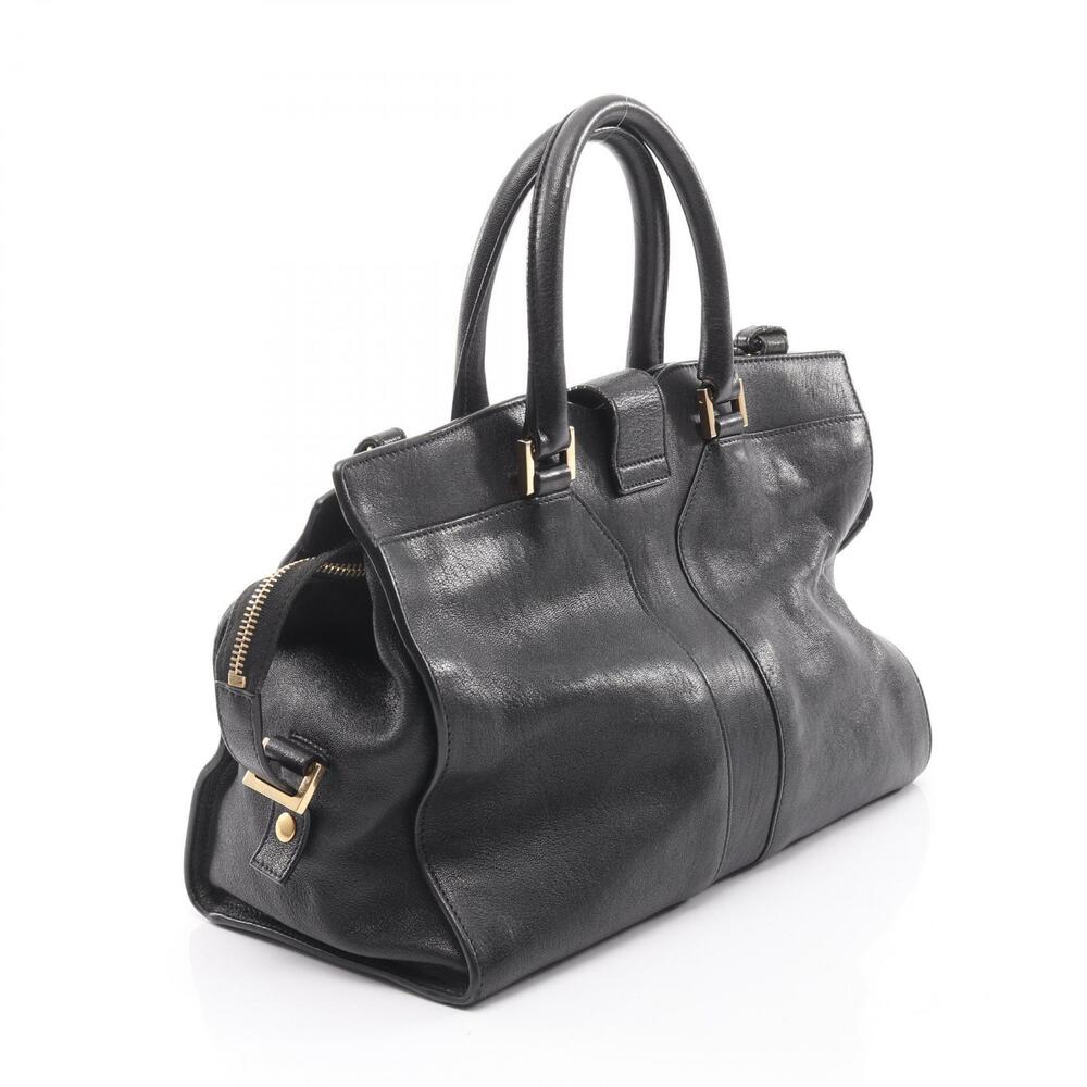 Saint Laurent Black Paris Cabas Handbag Leather